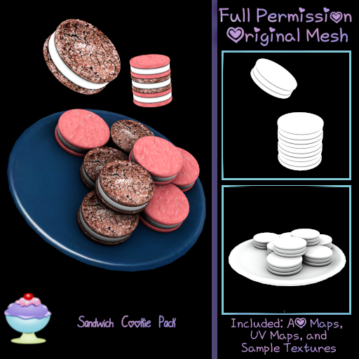 Second Life Marketplace - [Sherbert] Full Perm Sandwich Cookie Pack (ADD)